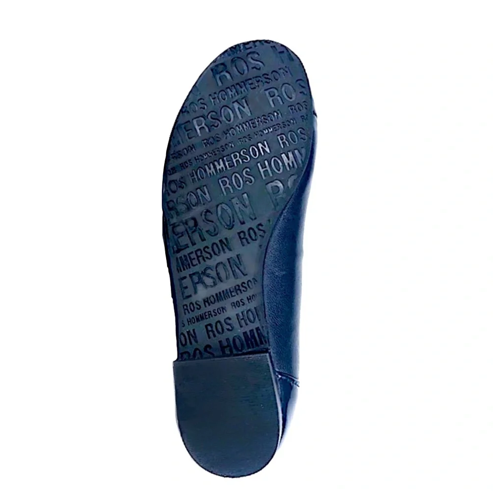 Ros Hommerson Girls Navy Leather Dress Flats Sz3.5